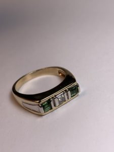 Men's Emerald and Diamond Ring