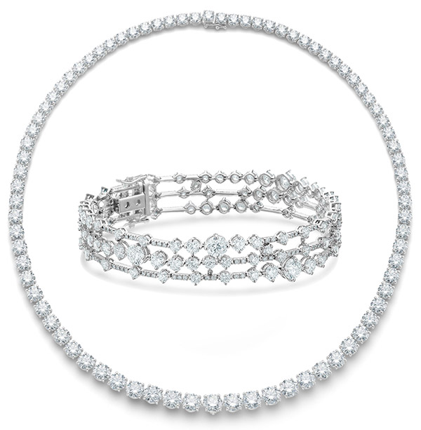De-Beers-diamond-line-necklace-three-row-diamond-bracelet