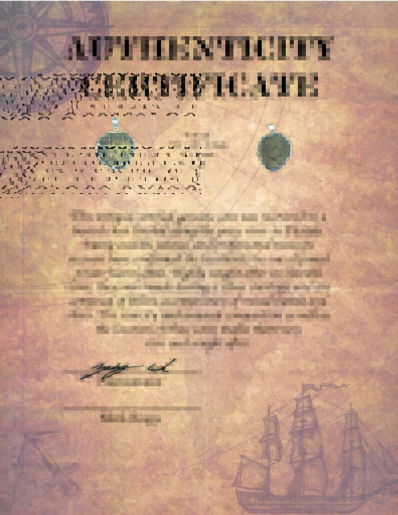 Gasparilla's Treasure Certificate 9