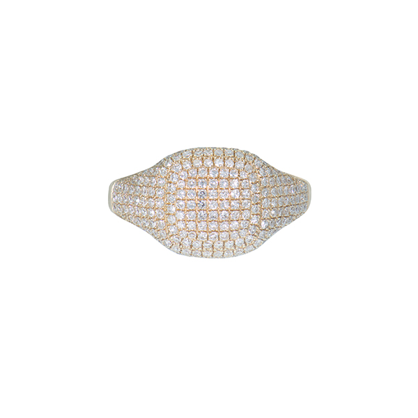 pinky ring - square pave