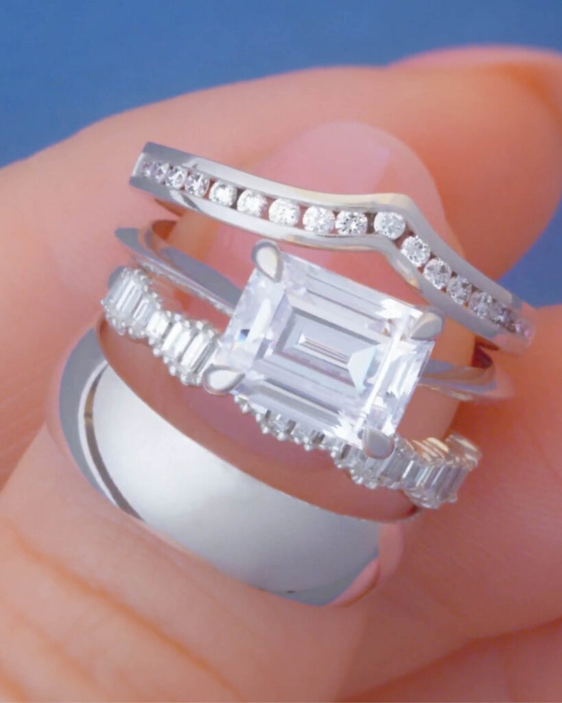 East-West engagement ring